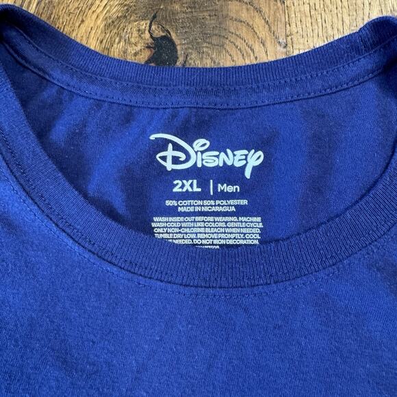 Disney Shirt Mickey Mouse Palm Tree Beach Blue Short Sleeve Mens XXL - Picture 2 of 5